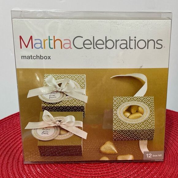 Martha Stewart Matchbox Celebrations 12 box kit Gold and Cream NWT - Picture 1 of 5